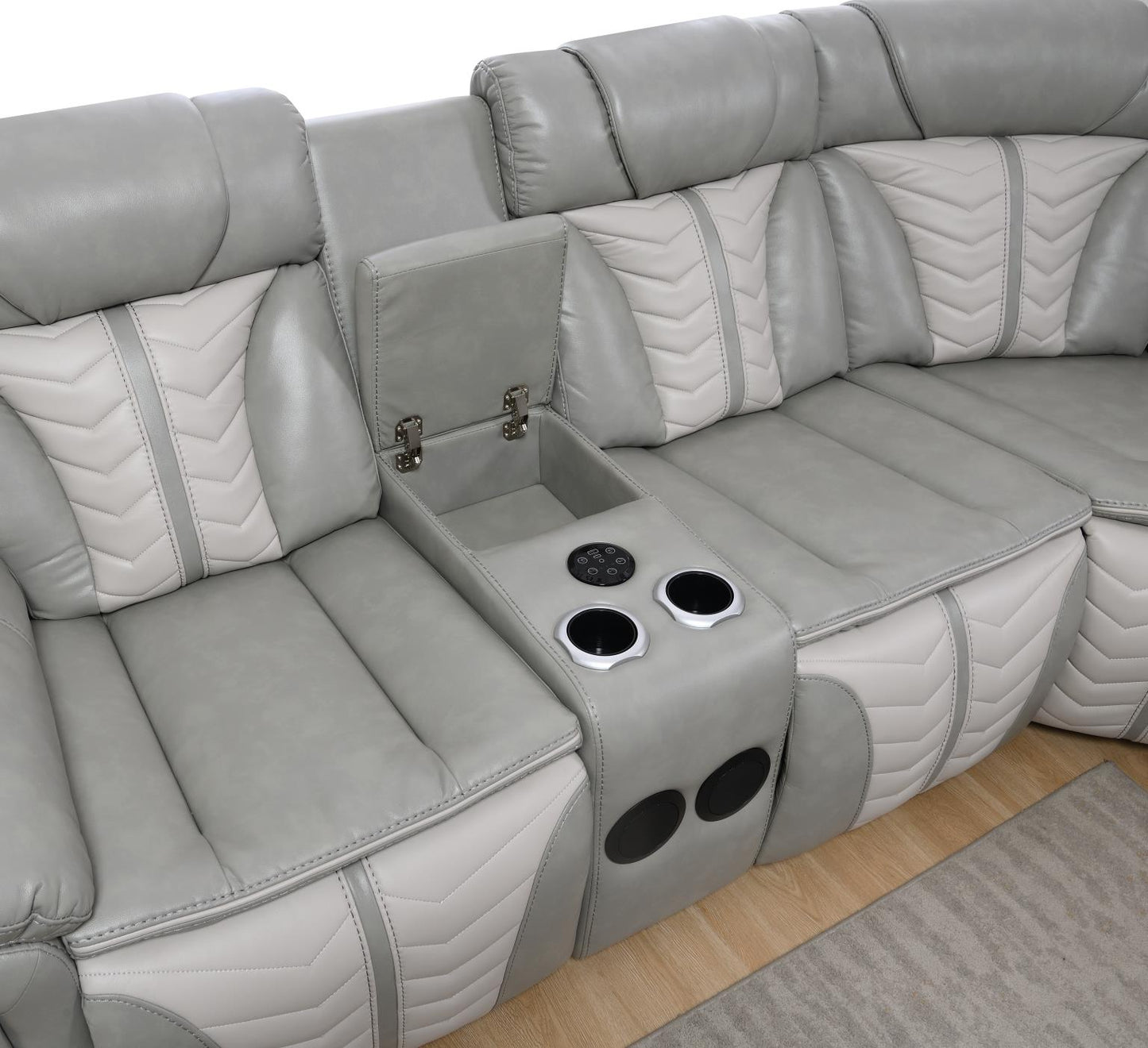 GRAY/BEIGE POWER 3 PC SECTIONAL W/BLUETOOTH SPEAKER