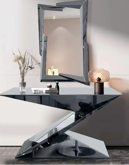 Grey and silver console table