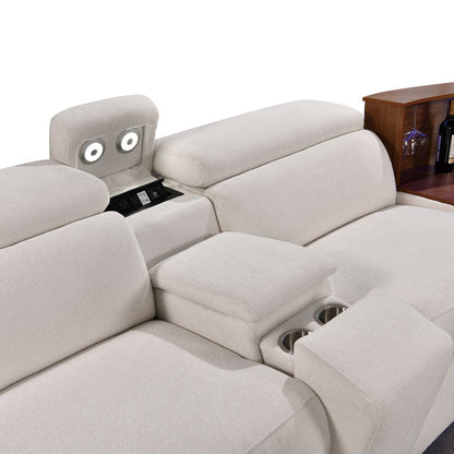 Power Recliner Fabric Sectional MC3028 White