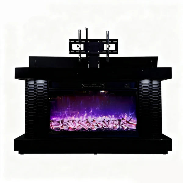 Fully Assembled 71" TV Stand Fireplace with Heating Function and Bluetooth speaker