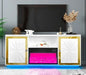 TV Stand White with Flames and Bluetooth Heater