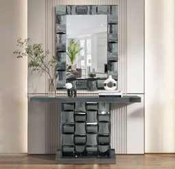 Gray Mirror console table