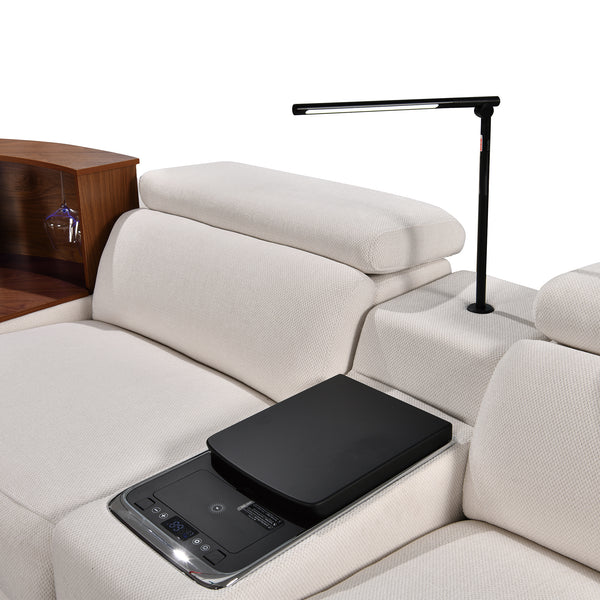 Power Recliner Fabric Sectional MC3028 White