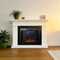 White Okoume Veneer Fireplace TV Stand