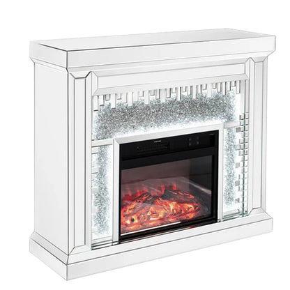 Fully Assembled 47" Crushed Diamonds LED Mirrored Fireplace