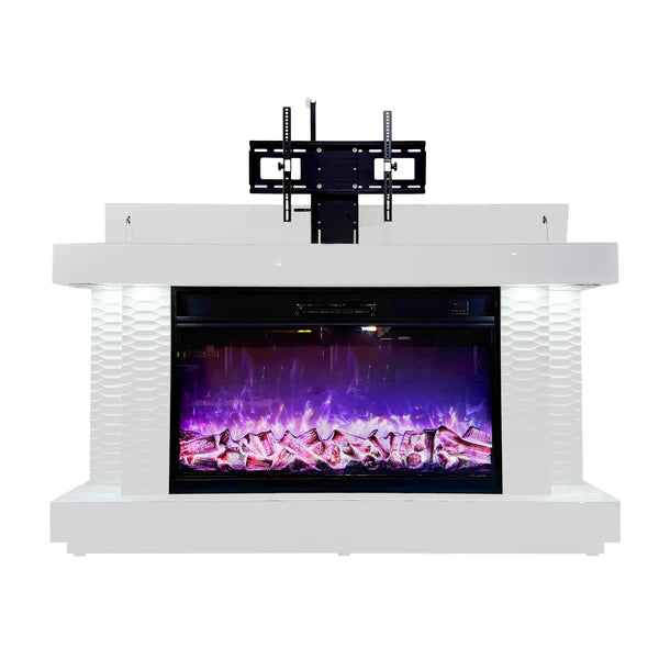 Fully Assembled 71" TV Stand Fireplace with Heating Function and Bluetooth speaker