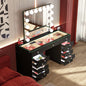 Promotion ! VANITII Eva Vanity Desk with Lights and 15 bulbs Vanity Mirror