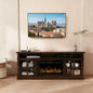 Fully Assembled 72" Ash Wood Veneer Fireplace TV Stand