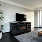 72"Charcoal Okoume Veneer Fireplace TV Stand