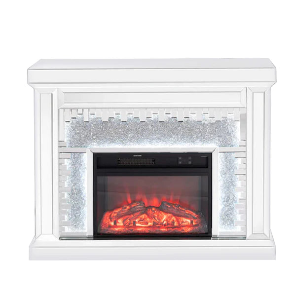 Fully Assembled 47" Crushed Diamonds LED Mirrored Fireplace