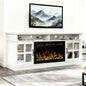 Fully Assembled 72" Ash Wood Veneer Fireplace TV Stand