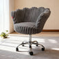 Anna Swivel Rabbit Fur Vanity Chair