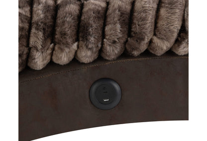 DOMINIC NICKEL/GREY 36 CHAISE WITH USB