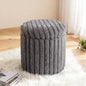 VANITII Rabbit Fur Storage Stool