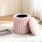 VANITII Rabbit Fur Storage Stool