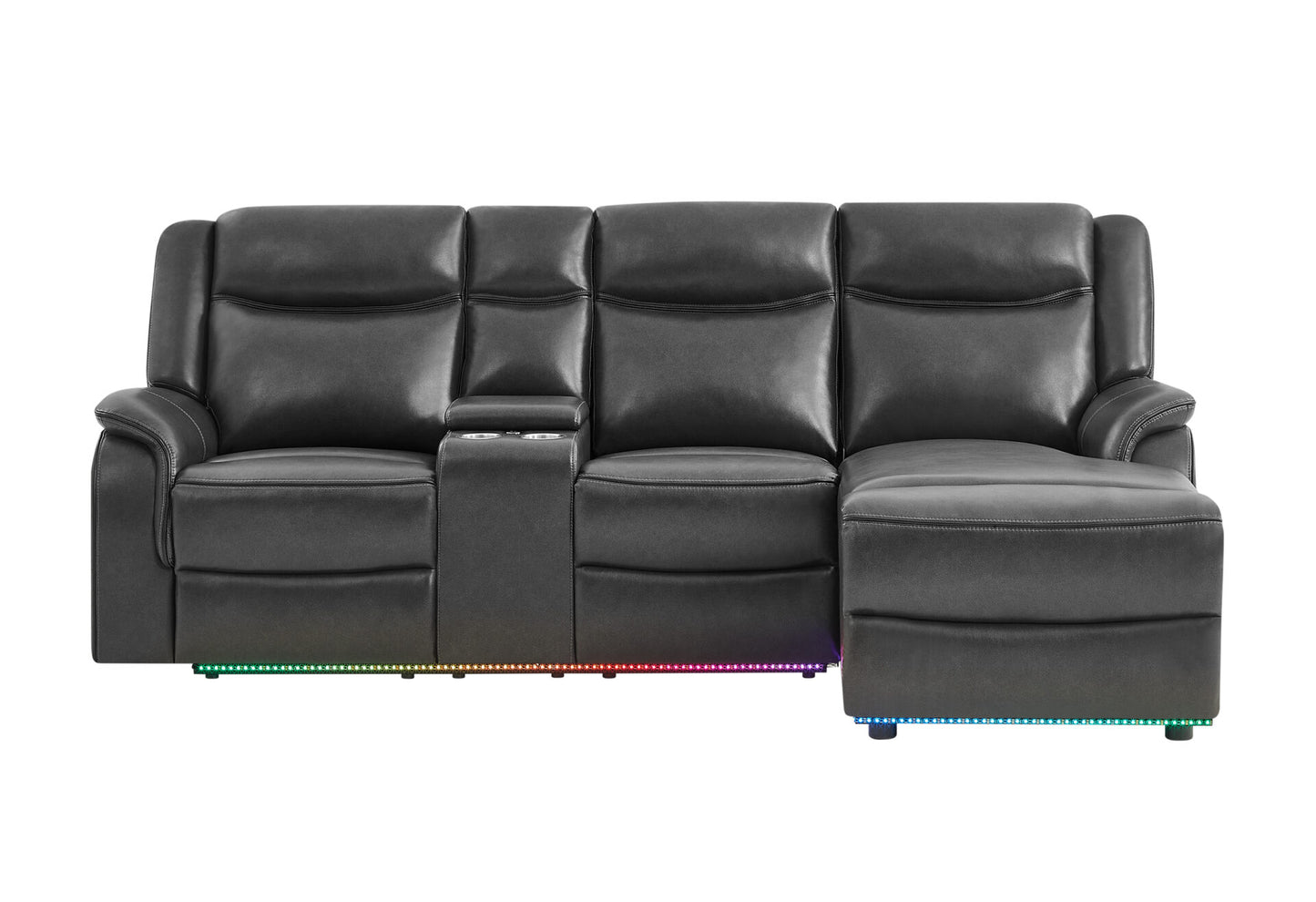 BLANCHE CHARCOAL SECTIONAL WITH PUSHBACK CHAISE