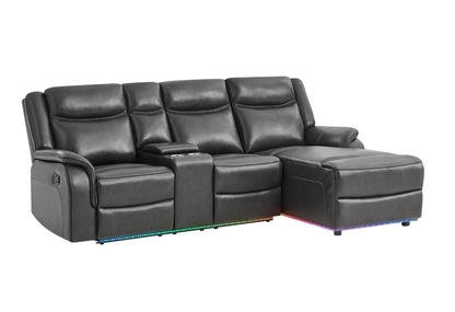 BLANCHE CHARCOAL SECTIONAL WITH PUSHBACK CHAISE