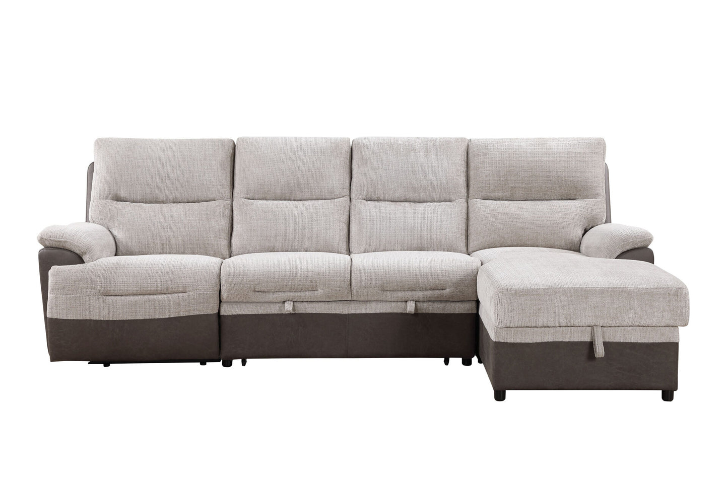 GREY/ICE SECTIONAL WITH PULLOUT BED AND USB