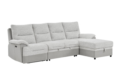 GREY/ICE SECTIONAL WITH PULLOUT BED AND USB