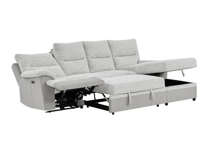 GREY/ICE SECTIONAL WITH PULLOUT BED AND USB