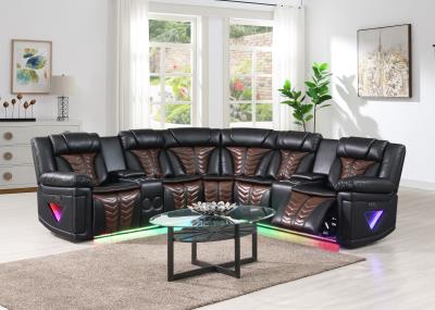 BLACK/BROWN POWER 3 PC SECTIONAL W/BLUETOOTH SPEAKER