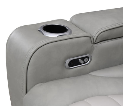 GRAY/WHITE POWER 3 PC SECTIONAL W/BLUETOOTH SPEAKER