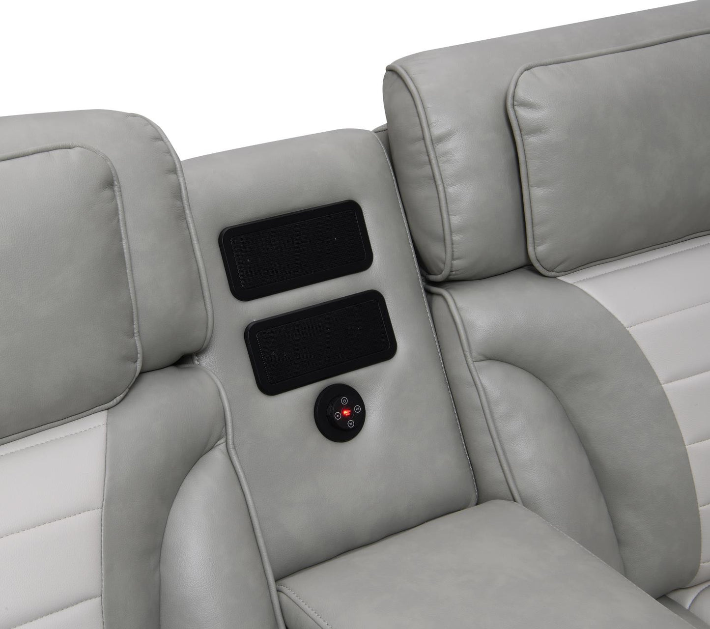 GRAY/WHITE POWER 3 PC SECTIONAL W/BLUETOOTH SPEAKER