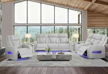 POWER RECLINING SOFA & LOVESEAT WITH LED