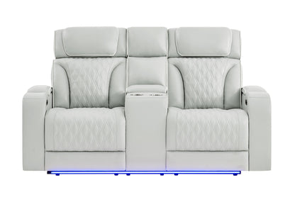 POWER RECLINING SOFA & LOVESEAT WITH LED