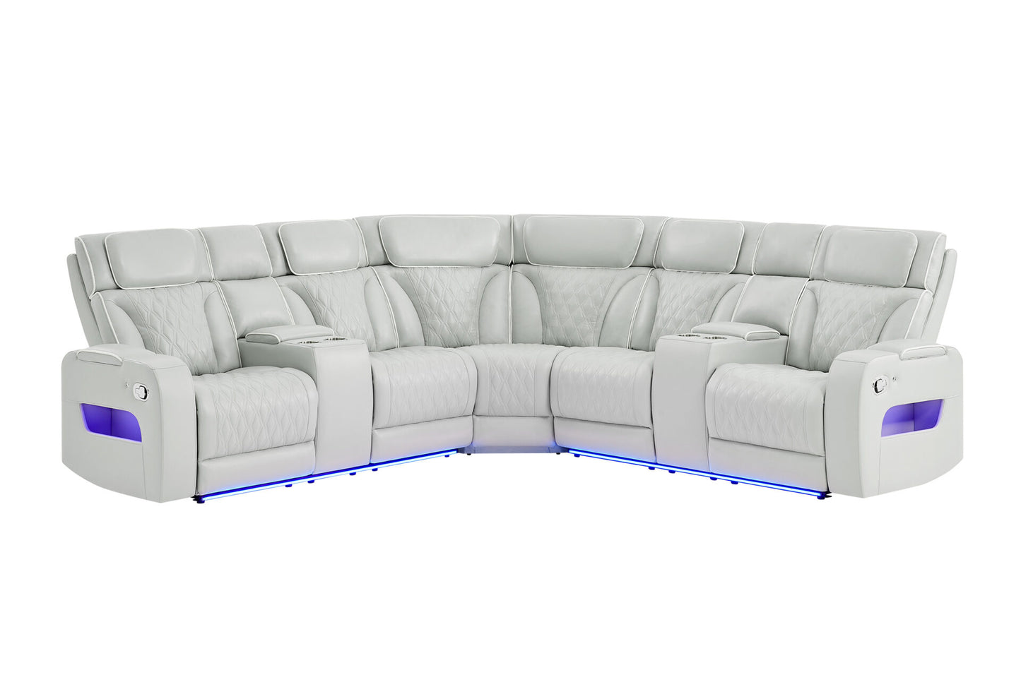 BLANCHE SILVER SECTIONAL WITH LED