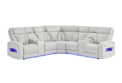BLANCHE SILVER SECTIONAL WITH LED