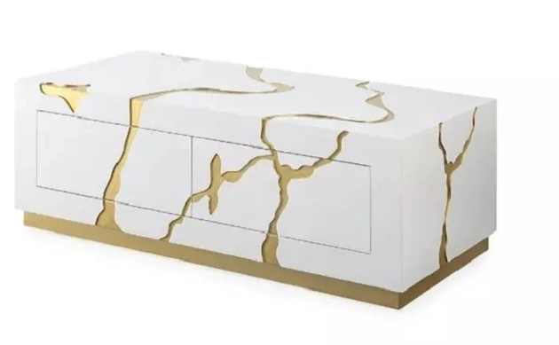 White and Gold coffee Table