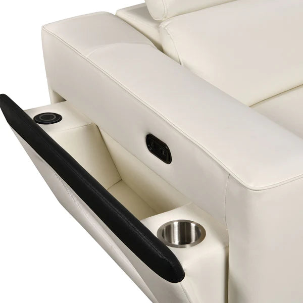 Power Recliner Air Leather Sectional MC3028A White