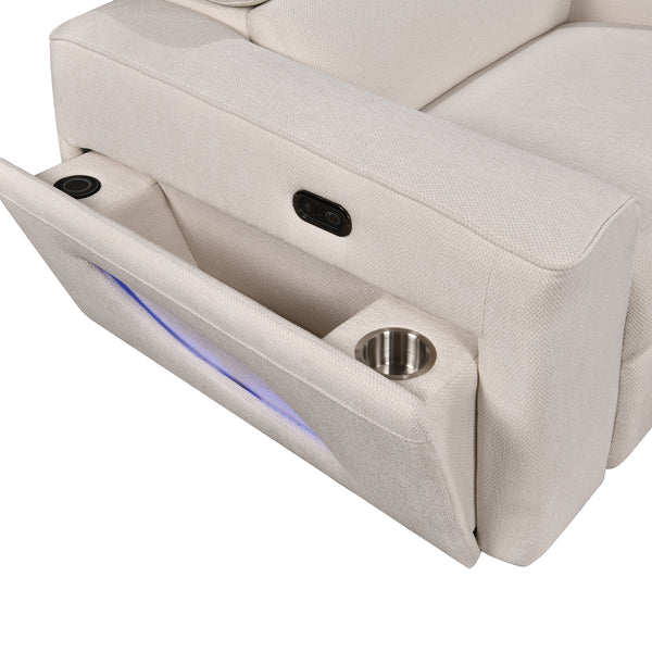 Power Recliner Fabric Sectional MC3028 White