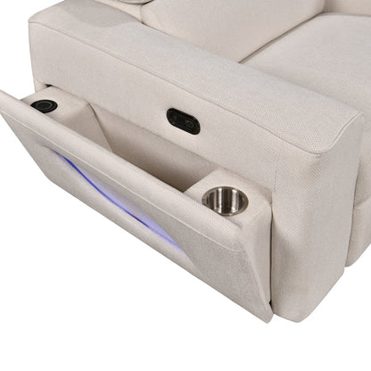 Power Recliner Fabric Sectional MC3028 White