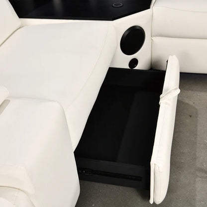 Power Recliner Air Leather Sectional MC3028A White