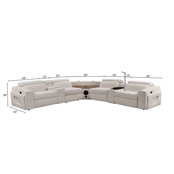 Power Recliner Fabric Sectional MC3028 White