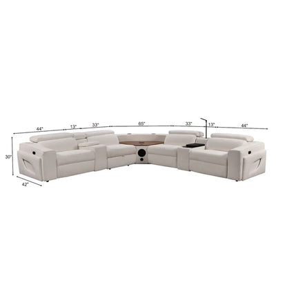 Power Recliner Fabric Sectional MC3028 White