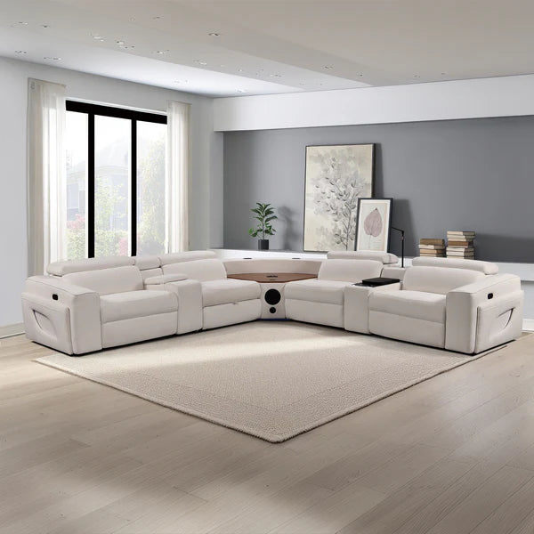 Power Recliner Fabric Sectional MC3028 White