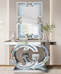 Silver Mirror LED Console Table