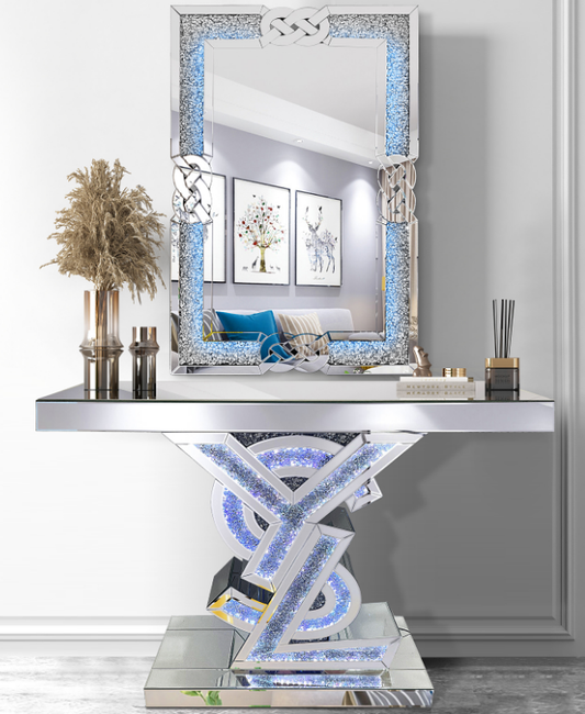 LED Siler Mirror console table