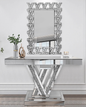 Silver Mirror Console Table